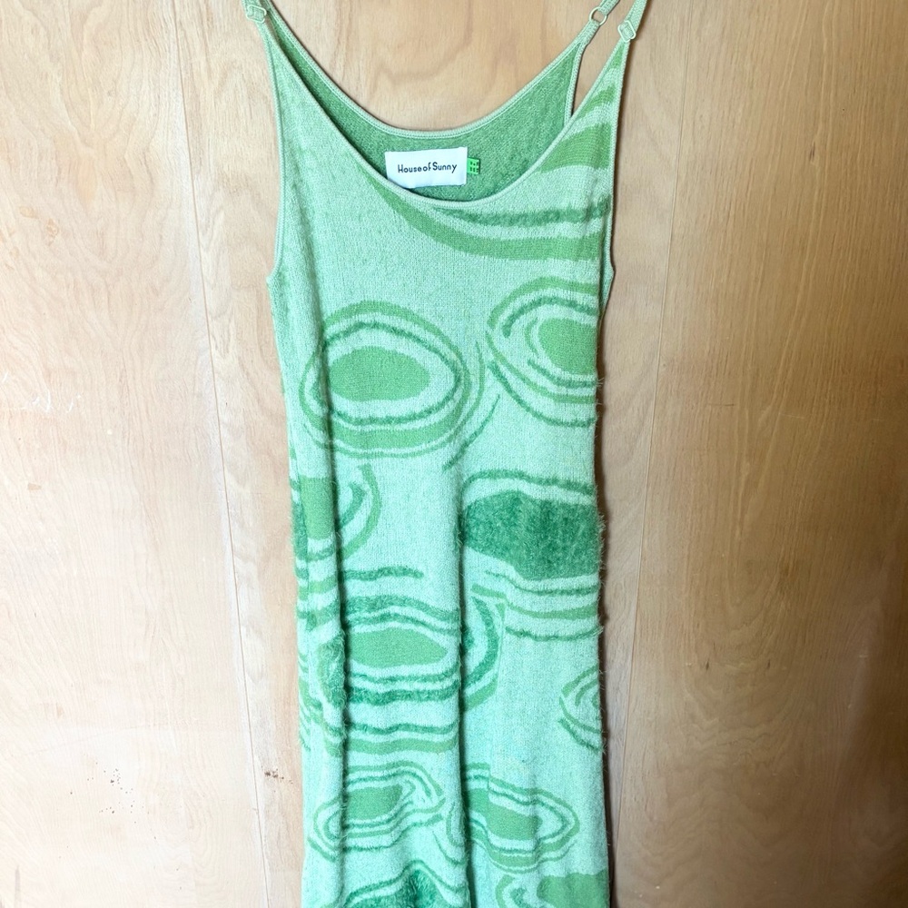 House of Sunny Light Green Knit Dress